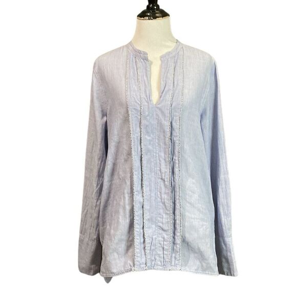 J. Crew Tops - Jcrew blue white cotton Tunic lightweight top